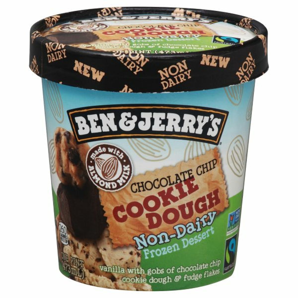 Calories in Ben & Jerry's Frozen Dessert, Non-Dairy, Chocolate Chip Cookie Dough