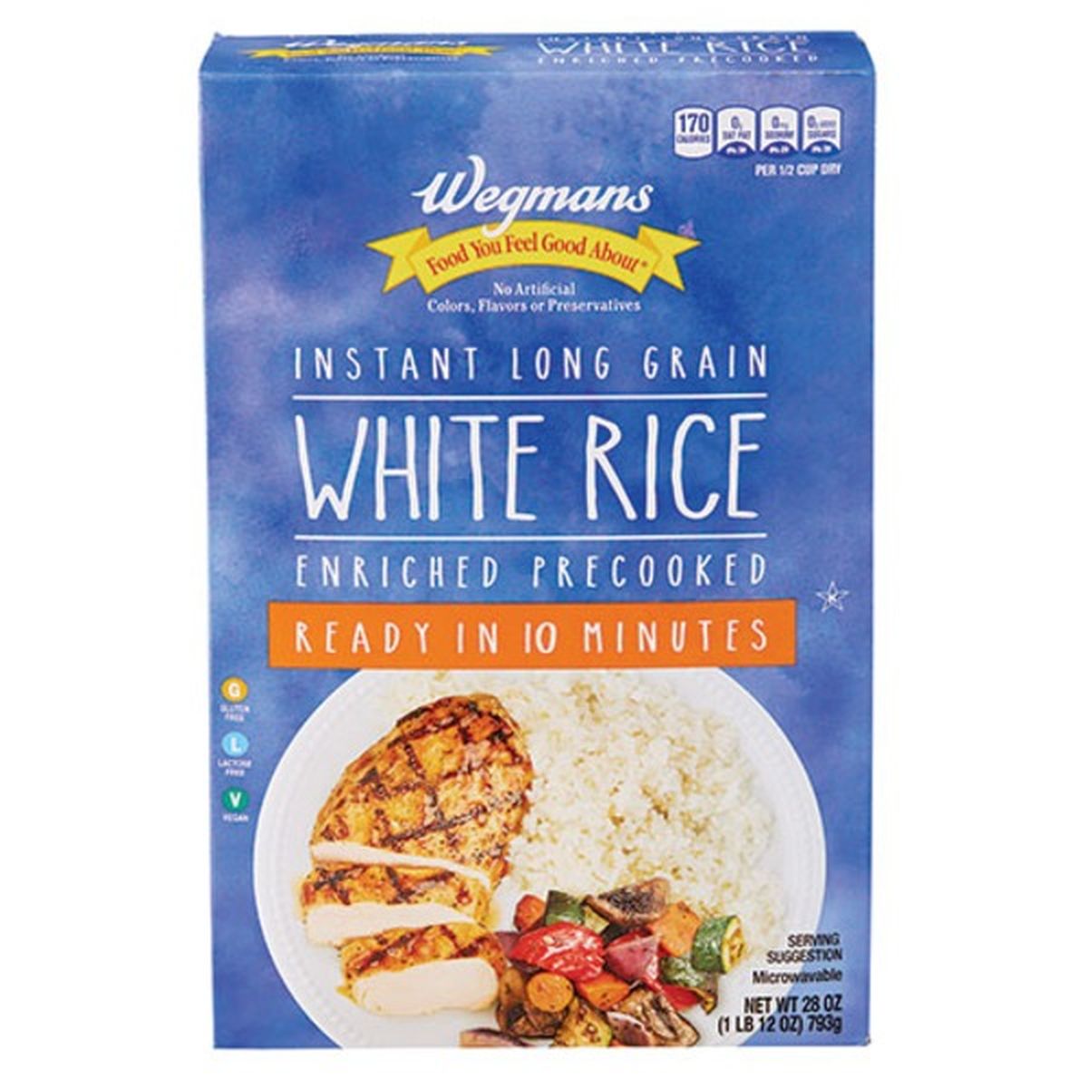Calories in Wegmans Instant White Rice