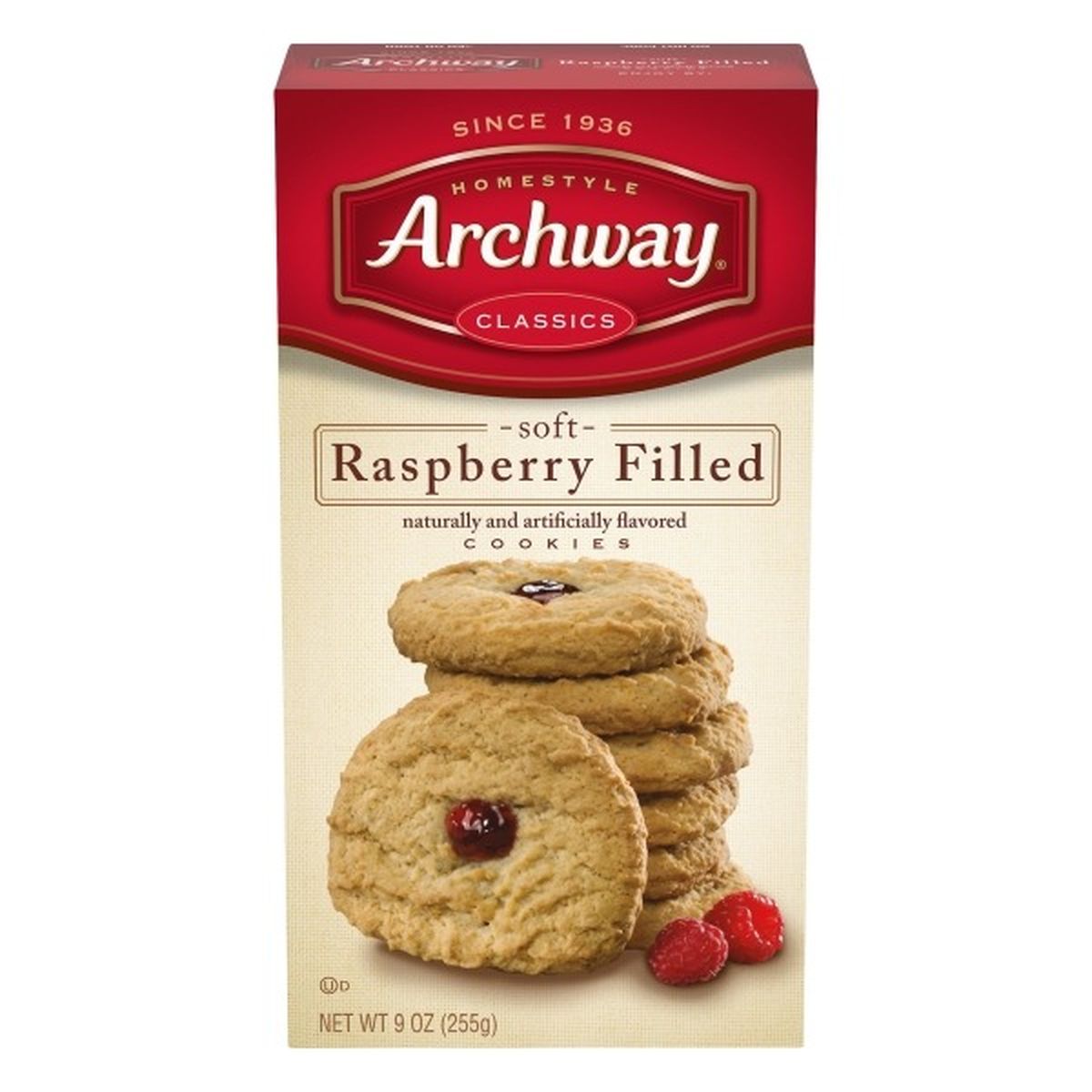 Calories in Archways Classics Cookies, Soft, Raspberry Filled, Homestyle