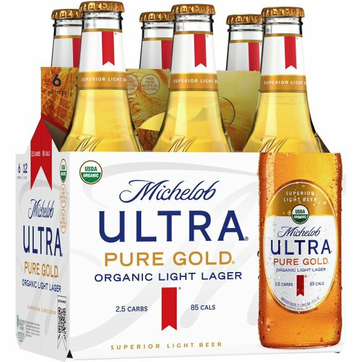 Calories in Michelob Pure Gold Organic Light Lager,  6/12 oz bottles