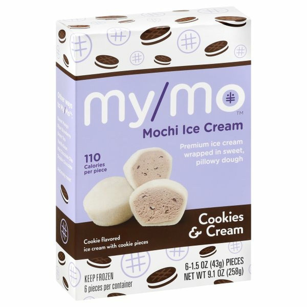 Calories in My Mo Mochi Ice Cream, Cookies & Cream
