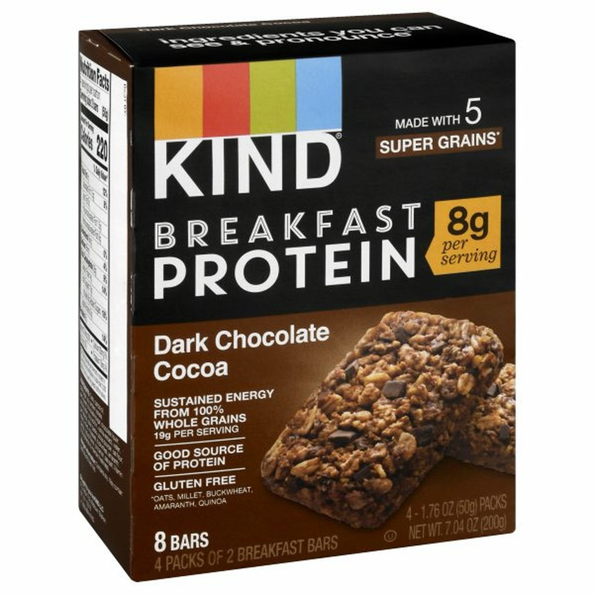 Calories in KIND Breakfast Protein Bars, Dark Chocolate Cocoa