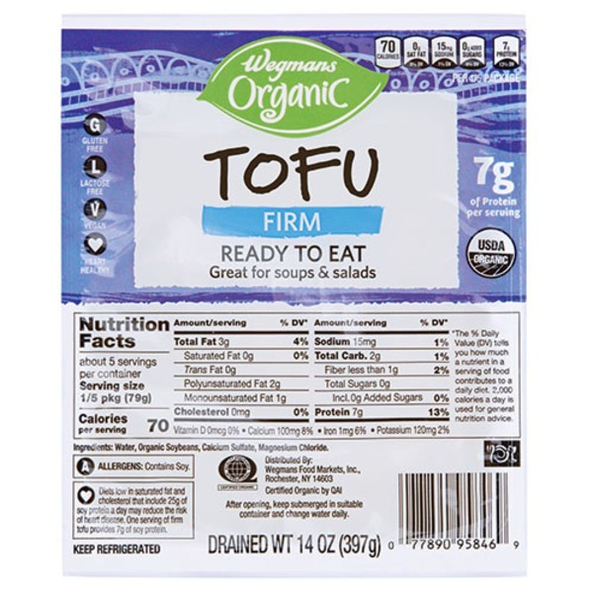 Calories in Wegmans Organic Firm Tofu