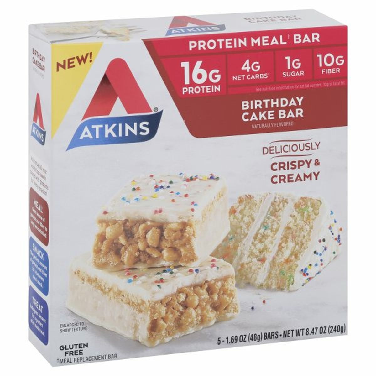 Calories in Atkins Protein Meal Bar, Birthday Cake