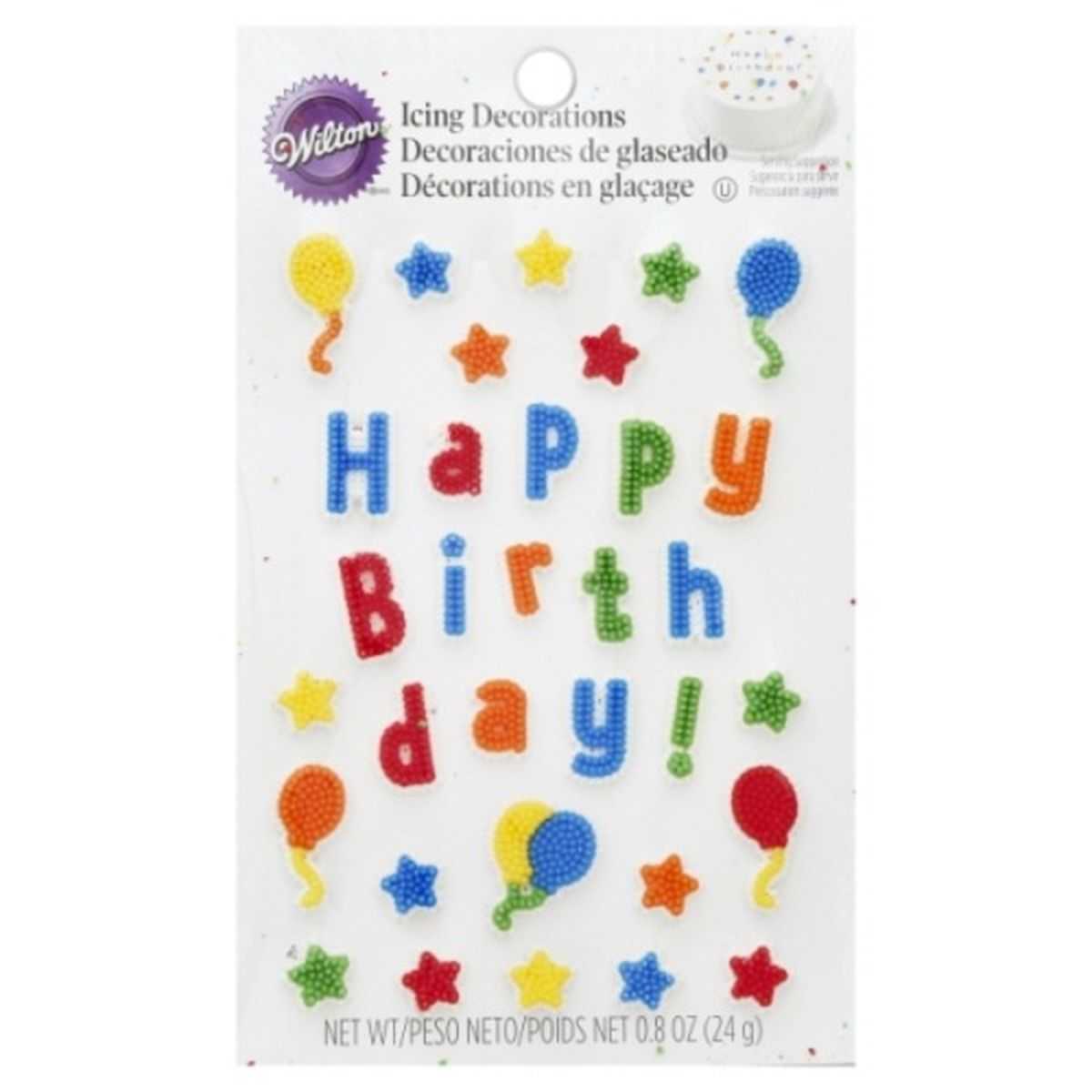 Calories in Wilton Icing Decorations, Happy Birthday!