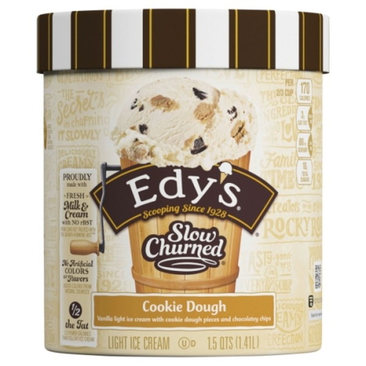 Calories in Dreyer's Slow Churned Ice Cream, Light, Cookie Dough