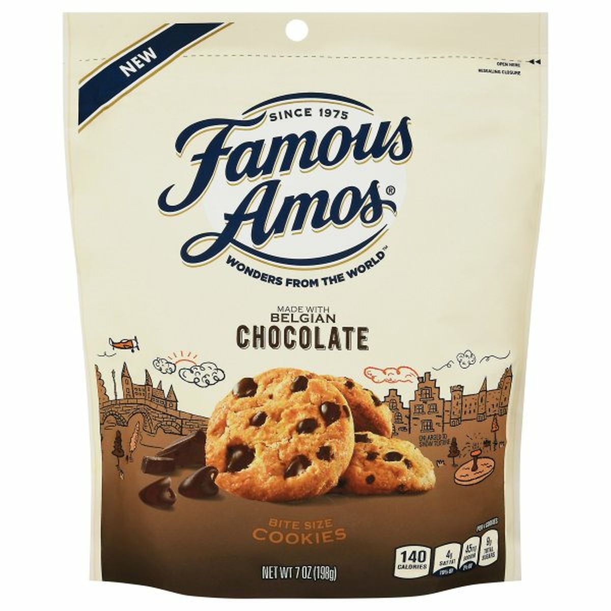 Calories in Famous Amos Cookies, Belgian Chocolate, Bite Size
