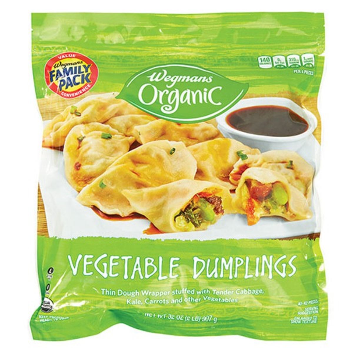 Calories in Wegmans Organic Vegetable Dumplings, FAMILY PACK