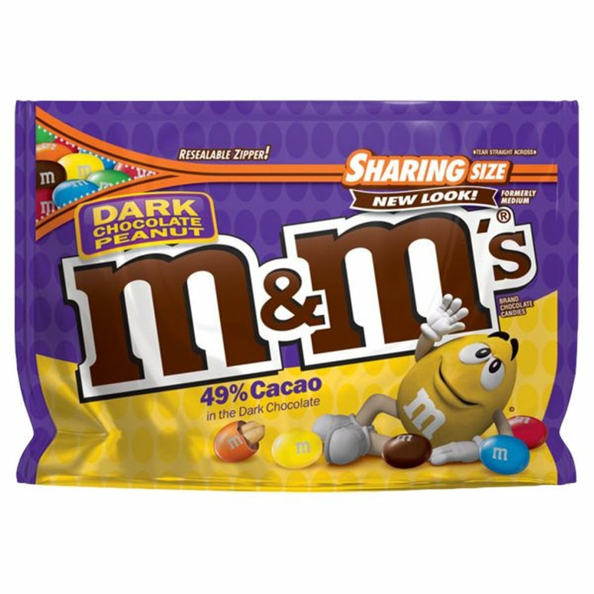Calories in M&M's Chocolate Candies, Dark Chocolate Peanut, Sharing Size