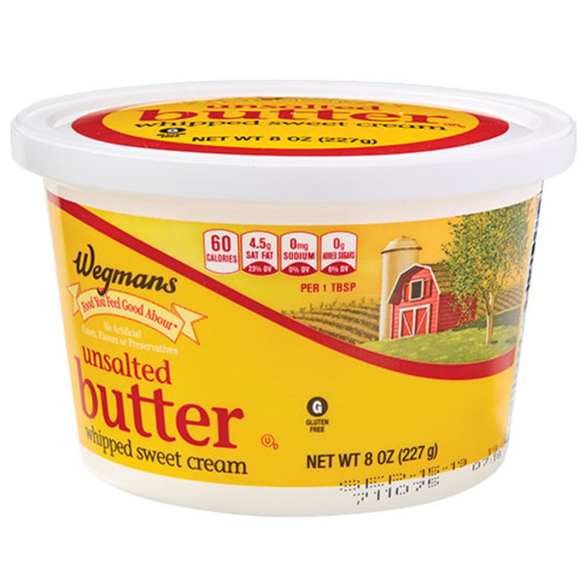 Calories in Wegmans Whipped Unsalted Sweet Cream Butter Tub