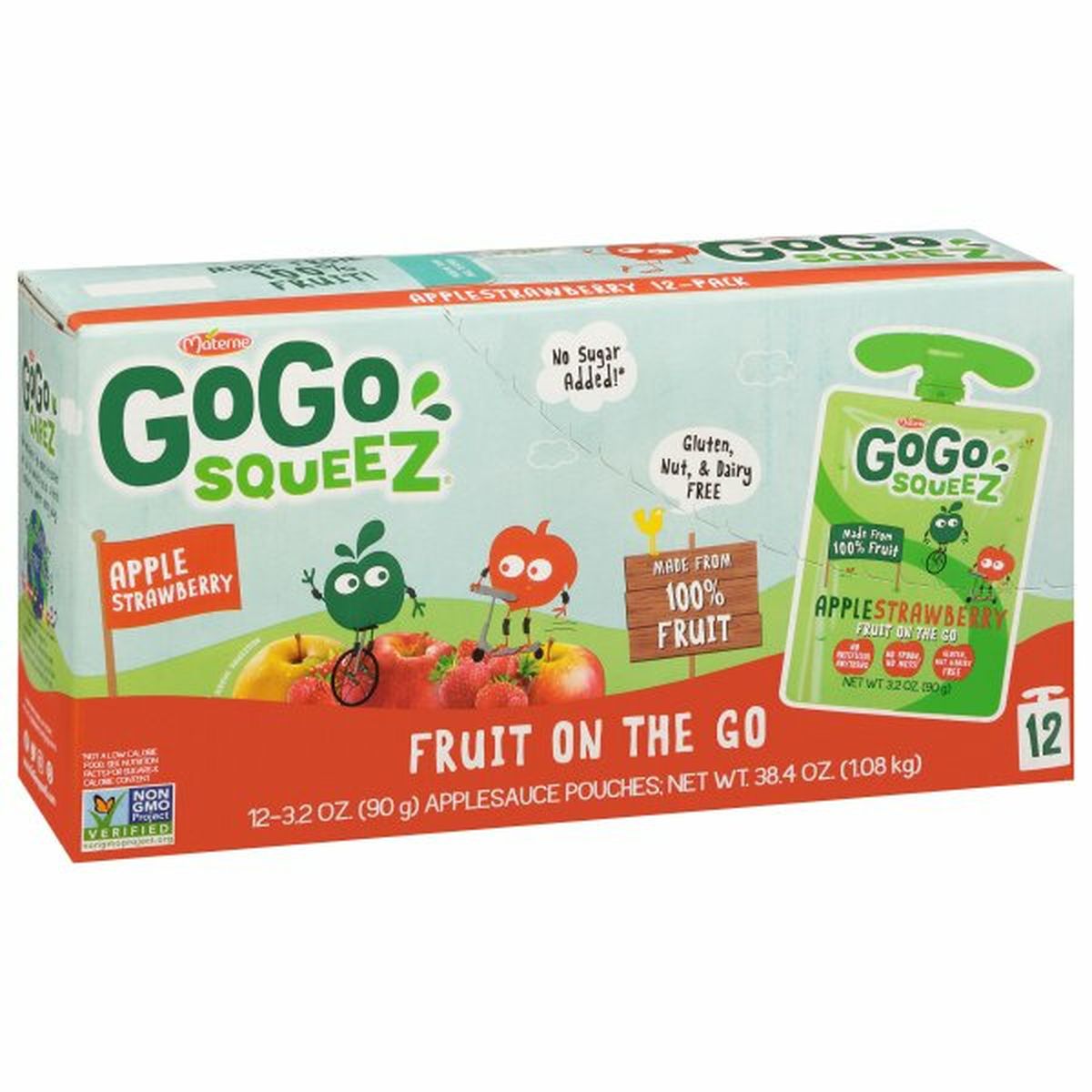 Calories in GoGo Squeez Applesauce, Apple Strawberry, Fruit on the Go