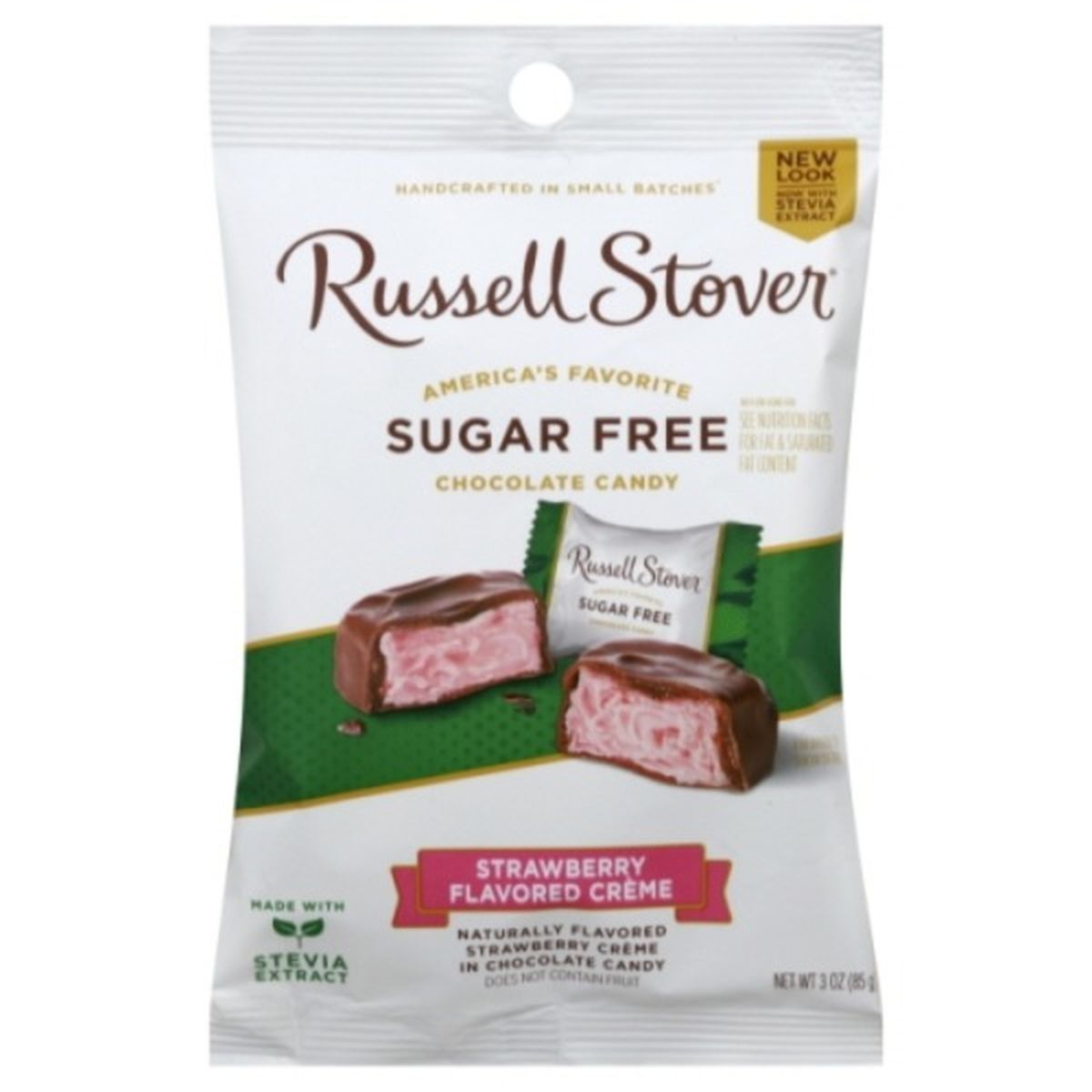 Calories in Russell Stover Chocolate Candy, Sugar Free, Strawberry Flavored Creme