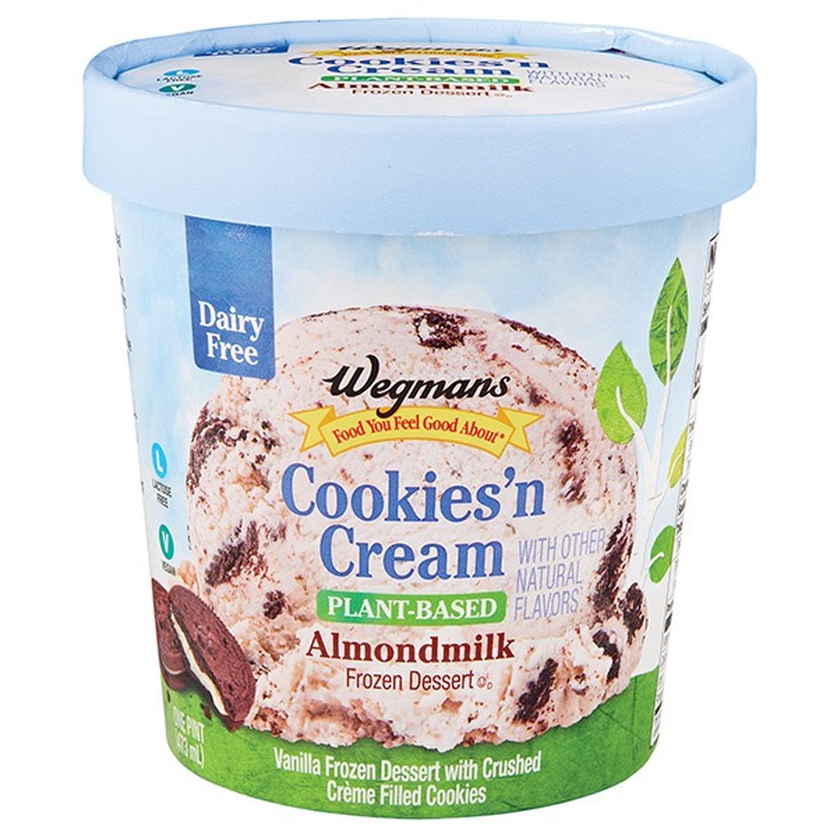 Calories in Wegmans Ice Cream, Plant-Based, Almondmillk, Cookies & Cream