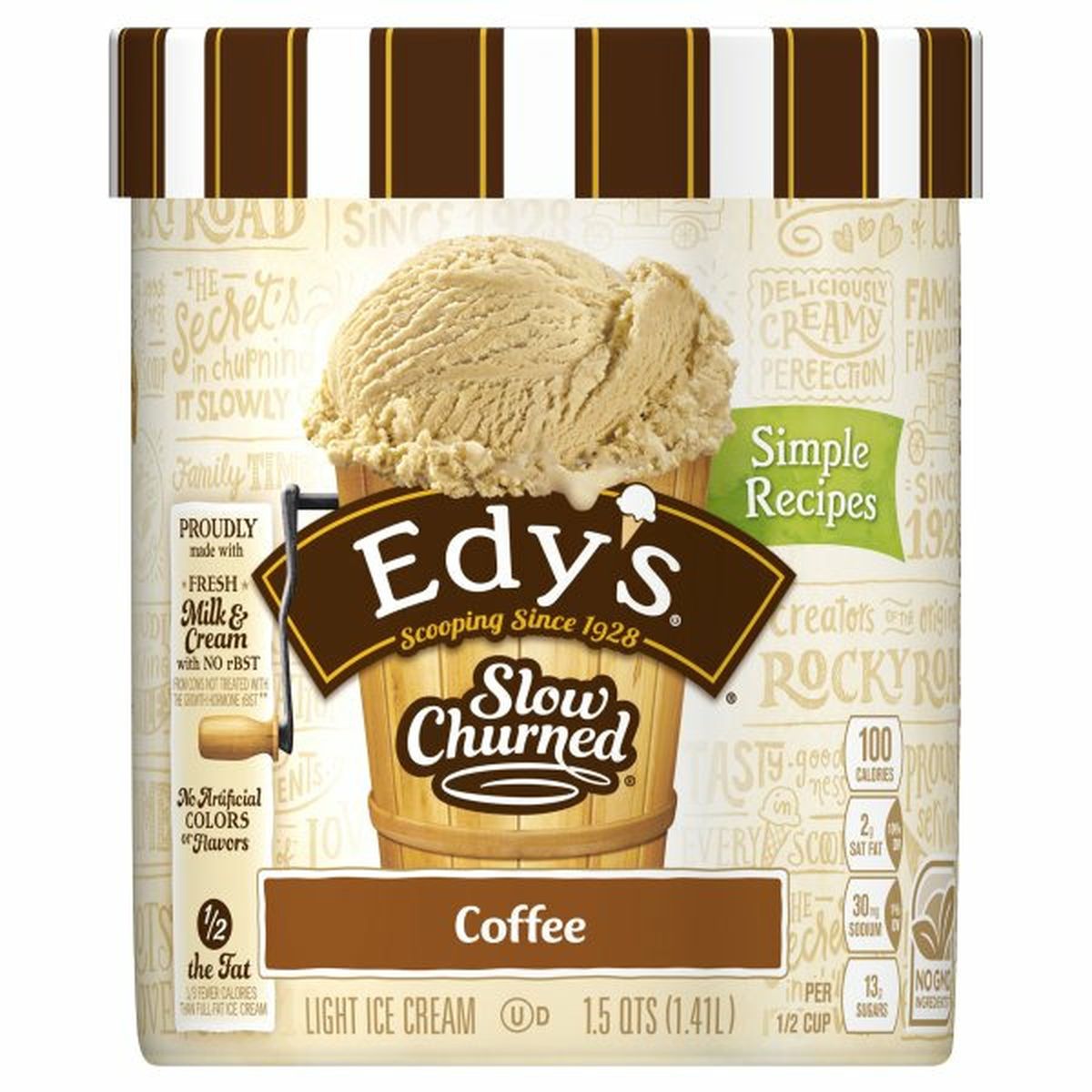 Calories in Edy's Slow Churned Ice Cream, Light, Coffee