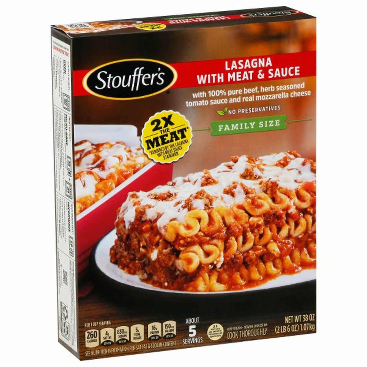 Calories in Stouffer's Lasagna with Meat Sauce, Family Size