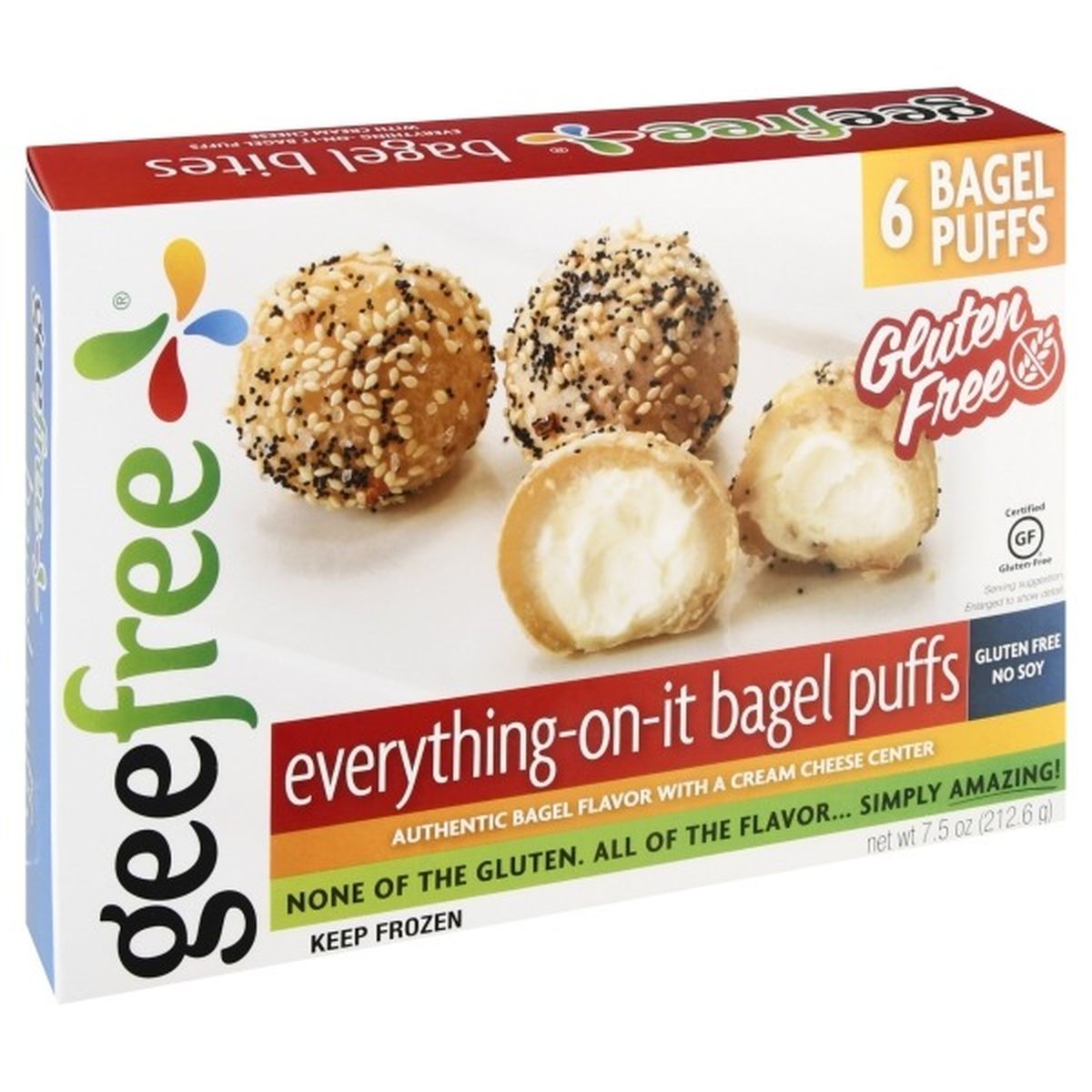 Calories in GeeFree Bagel Puffs, Gluten Free, Everything-On-It