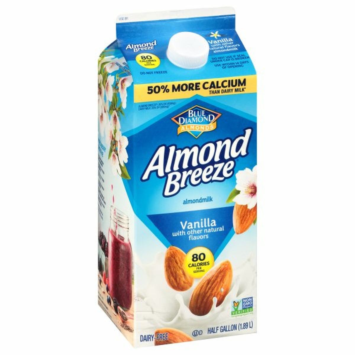 Calories in Almond Breeze Almond Breeze Almondmilk, Dairy-Free, Vanilla