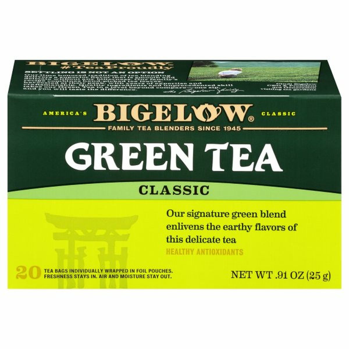 Calories in Bigelow Green Tea, Classic, Tea Bags