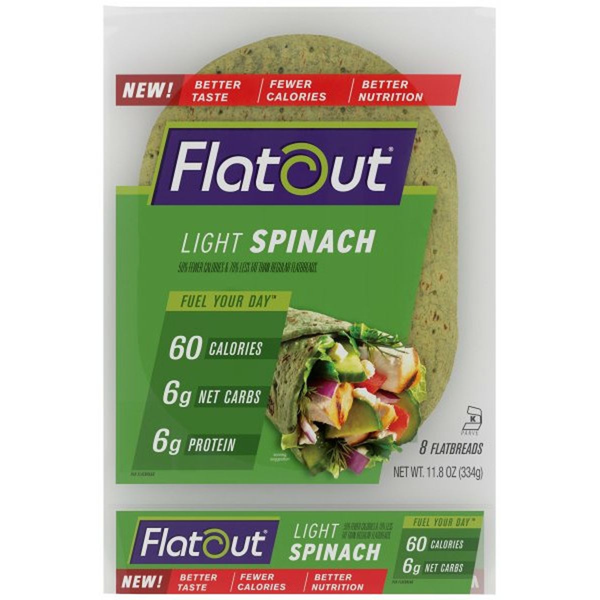 Calories in Flatout Light Spinach Flatbread
