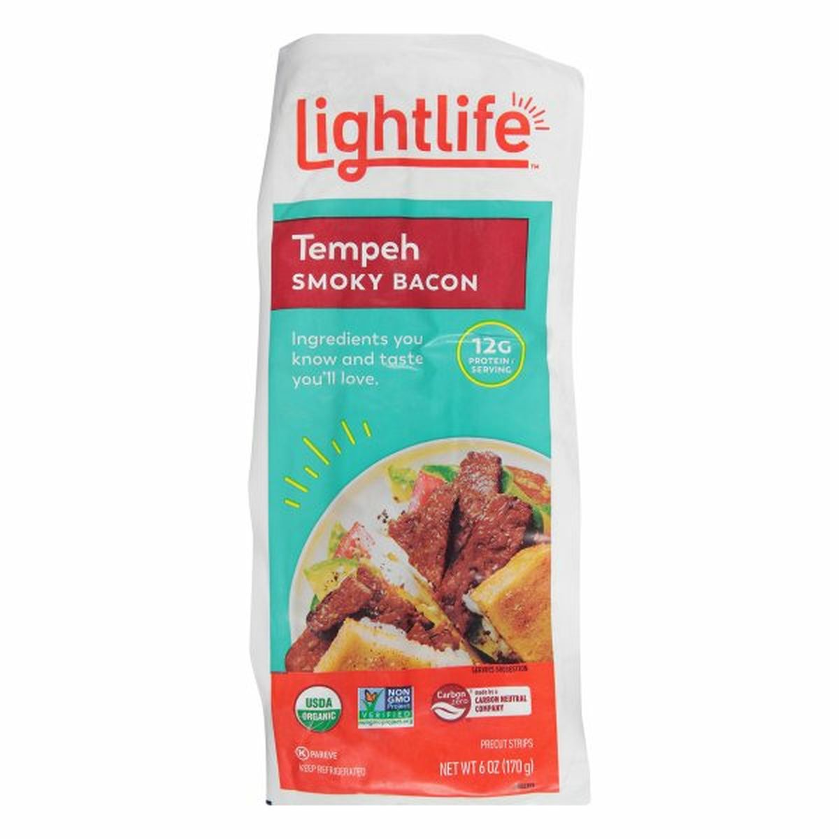 Calories in Lightlife Tempeh, Smoky Bacon