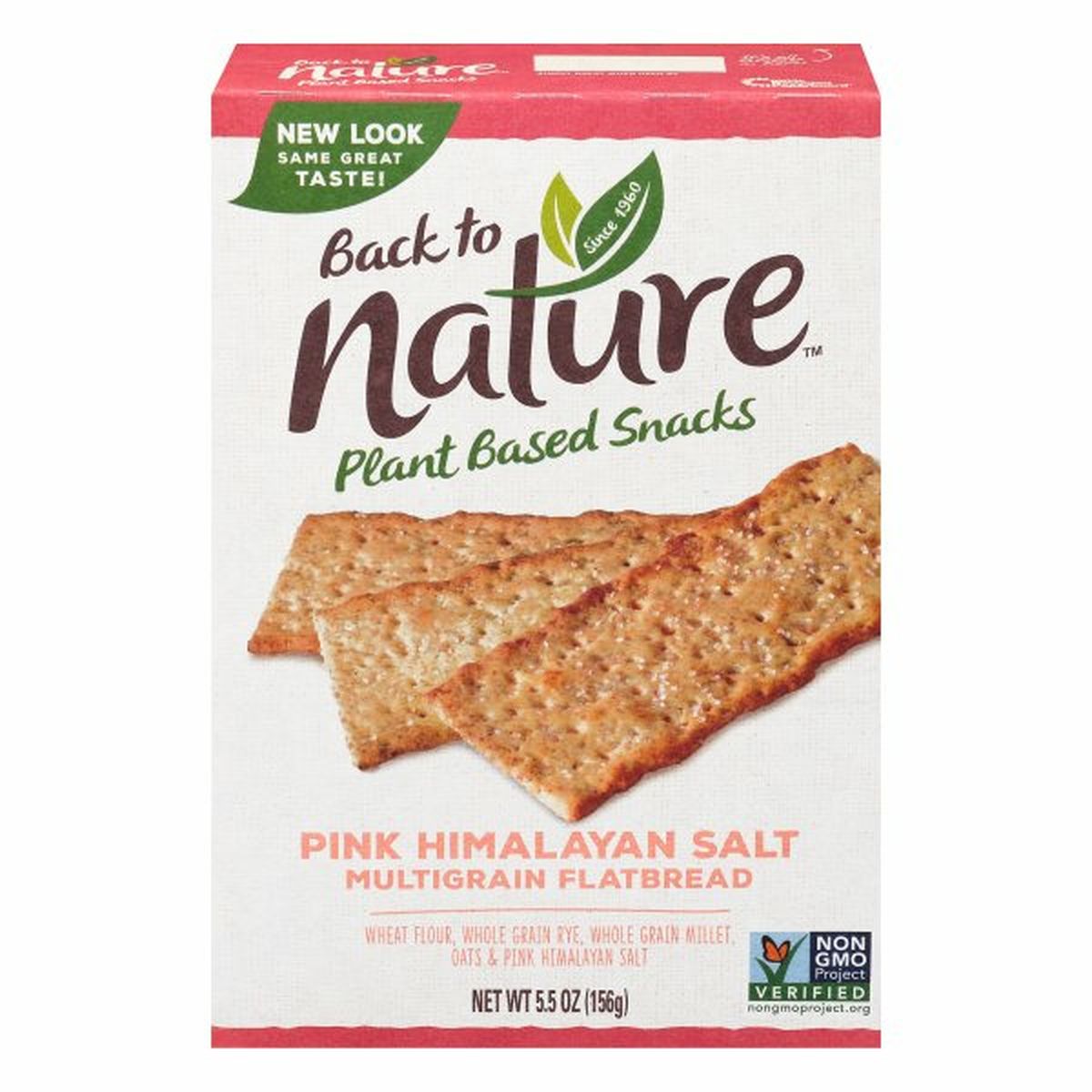 Calories in Back to Nature Flatbread, Multigrain, Pink Himalayan Salt