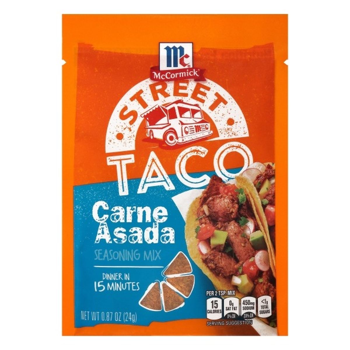 Calories in McCormicks  Street Taco Seasoning Mix, Carne Asada