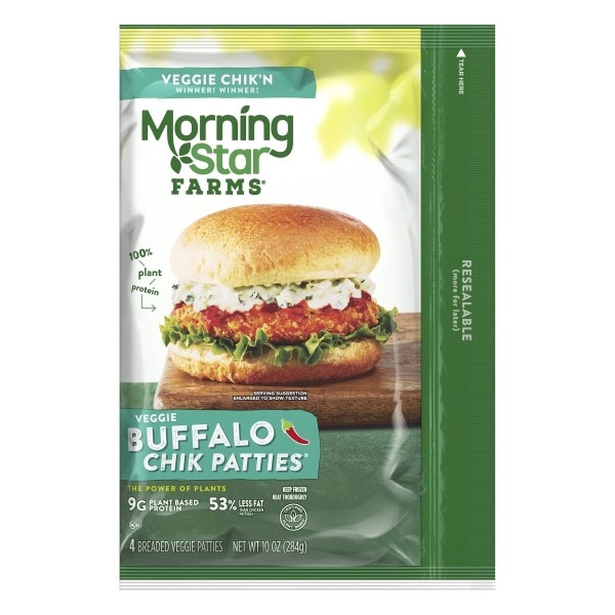 Calories in Morning Star Farms Veggie Patties, Breaded, Buffalo Chik Patties