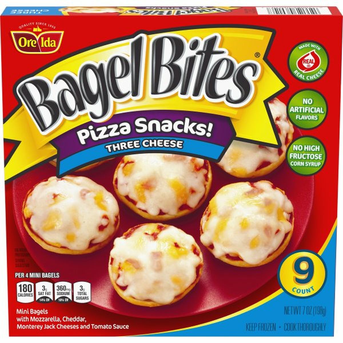 Calories in Bagel Bites Three Cheese Pizza Snacks