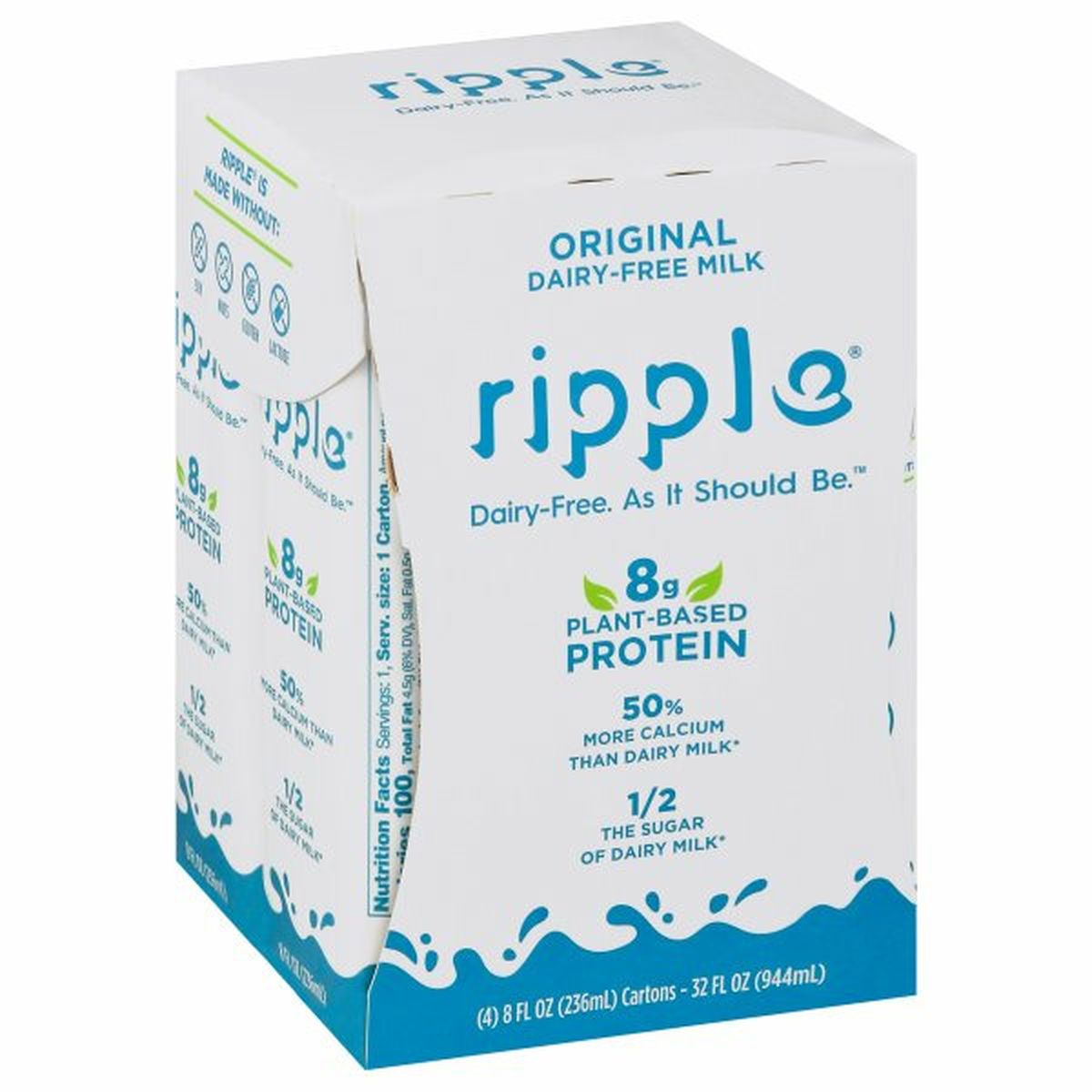 Calories in Ripple Milk, Dairy-Free, Original
