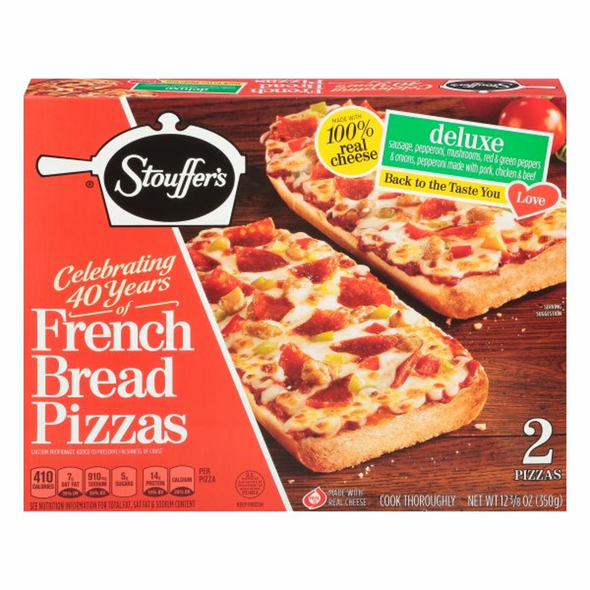 Calories in Stouffer's Pizzas, French Bread, Deluxe