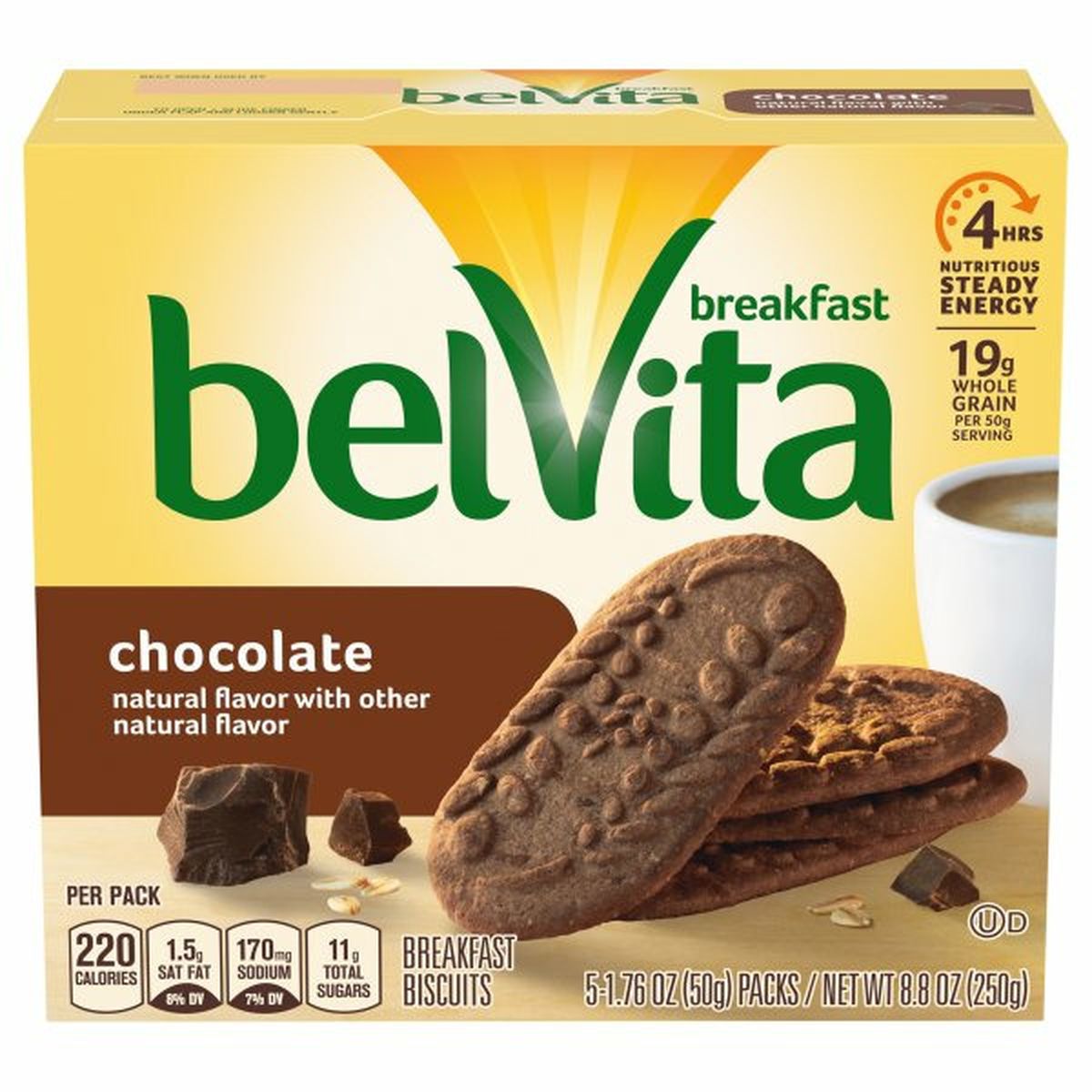 Calories in belVita Breakfast Biscuits, Chocolate