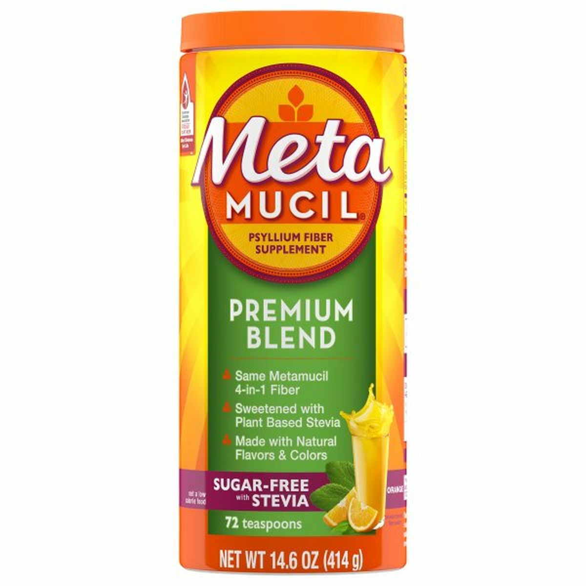 Calories in Metamucil Fiber Powder, Sugar-Free, Orange, Premium Blend, with Stevia