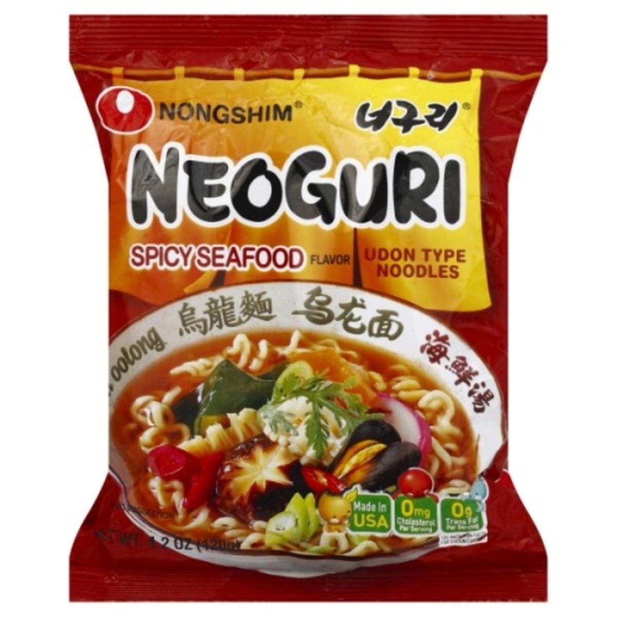 Calories in Nongshim Udon Type Noodles, Spicy Seafood Flavor