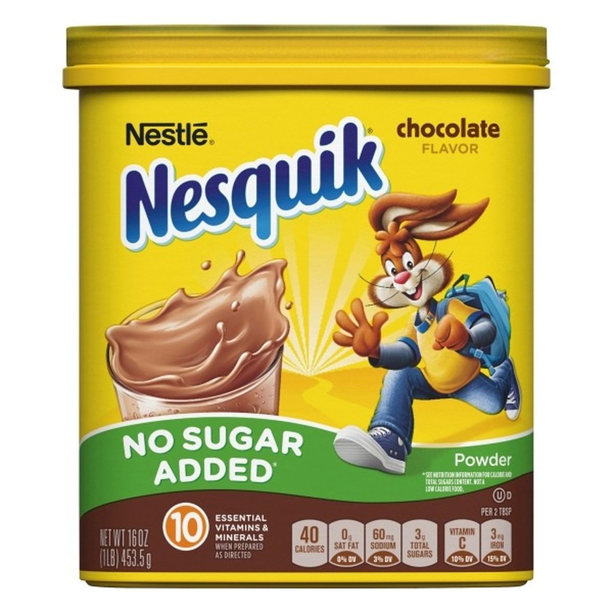 Calories in Nestle Nesquik Powder, No Sugar Added, Chocolate Flavor