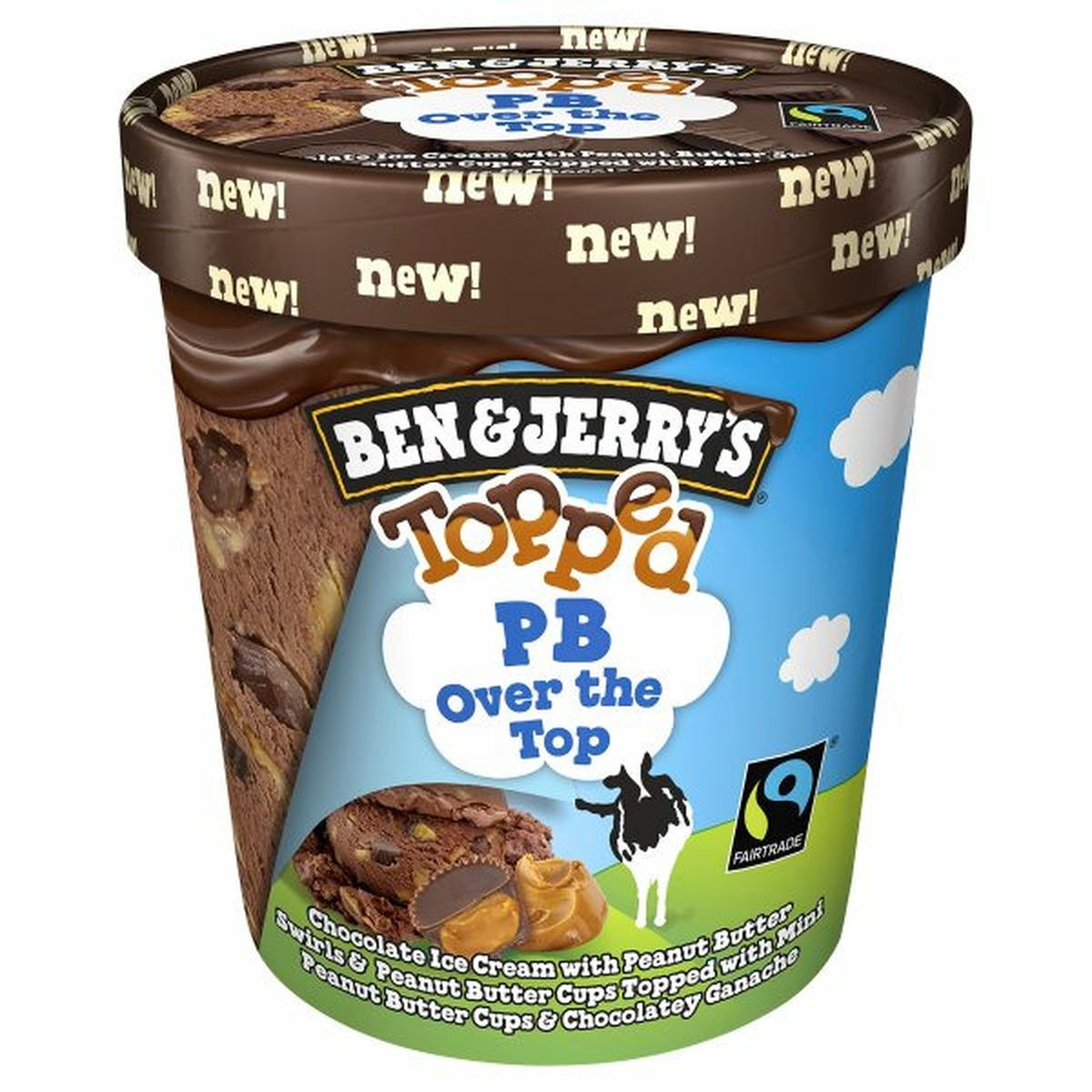 Calories in Ben & Jerry's Topped Ice Cream, Chocolate Peanut Butter