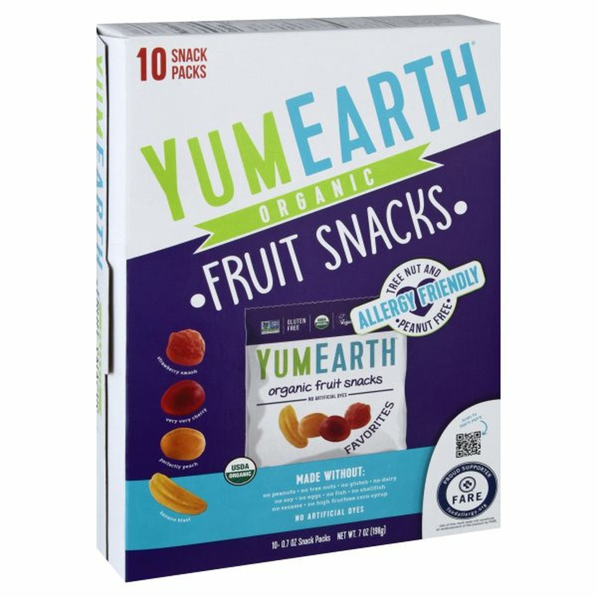 Calories in YumEarth Fruit Snacks, Organic, Favorites