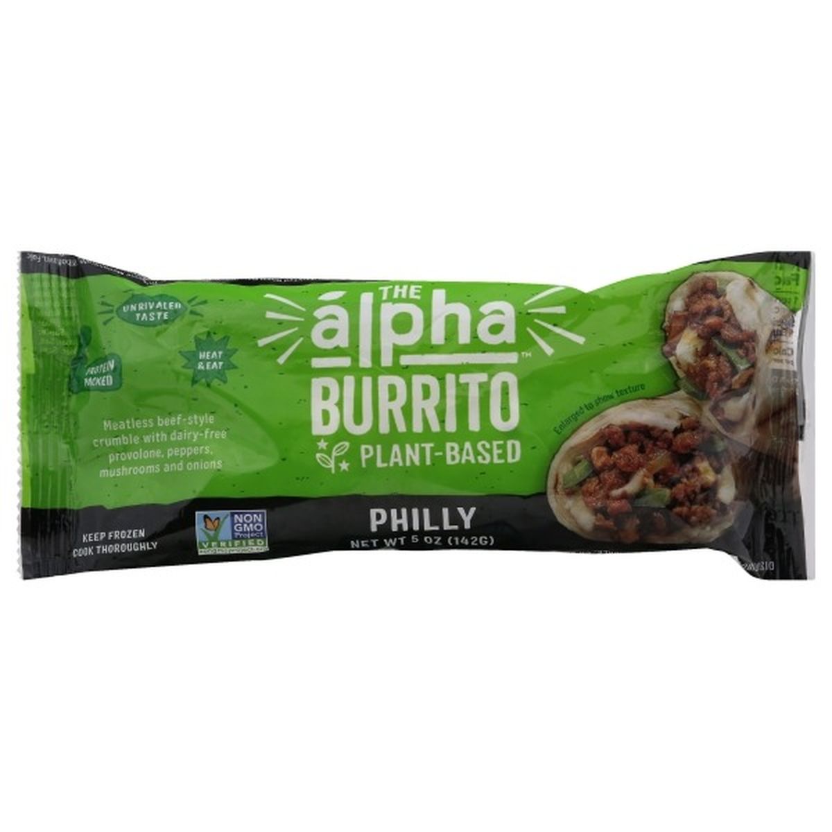 Calories in Alpha Burrito, Philly, Plant-Based