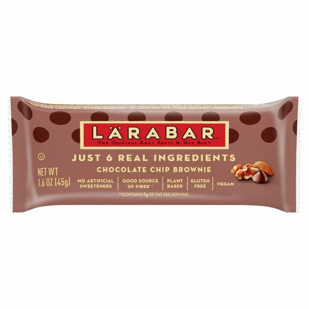 Calories in Larabar Fruit & Nut Bar, Chocolate Chip Brownie