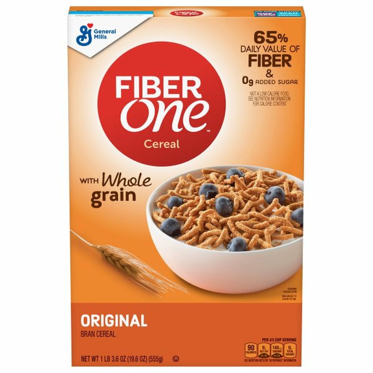 Calories in Fiber One Bran Cereal, with Whole Grain, Original