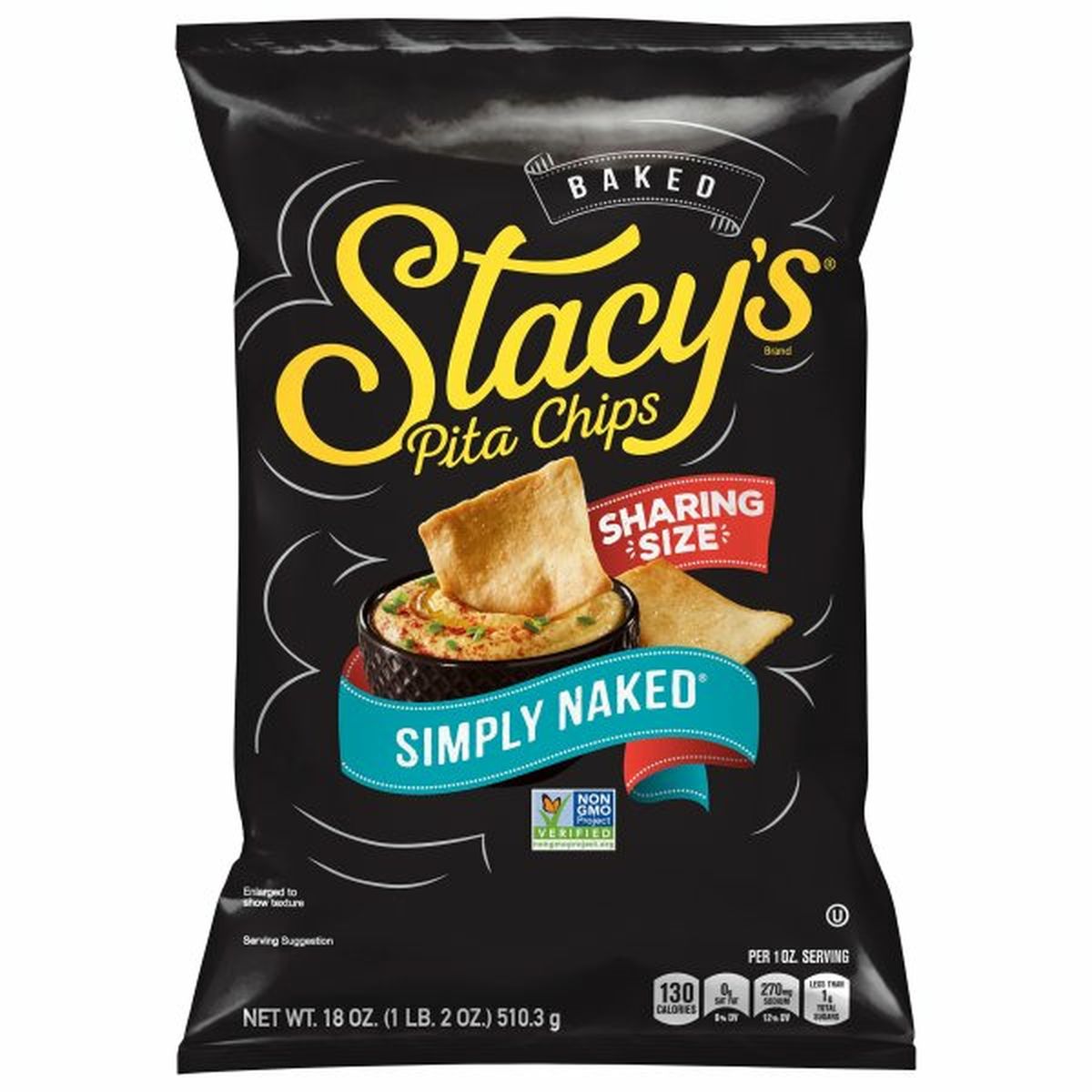 Calories in Stacy's Baked Pita Chips, Simply Naked