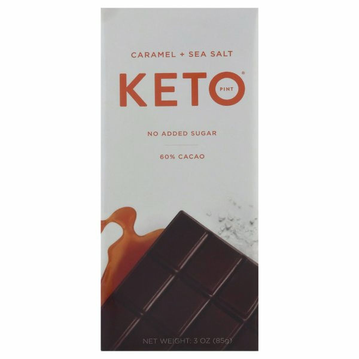 Calories in Keto Pint Chocolate, Caramel + Sea Salt, 60% Cacao