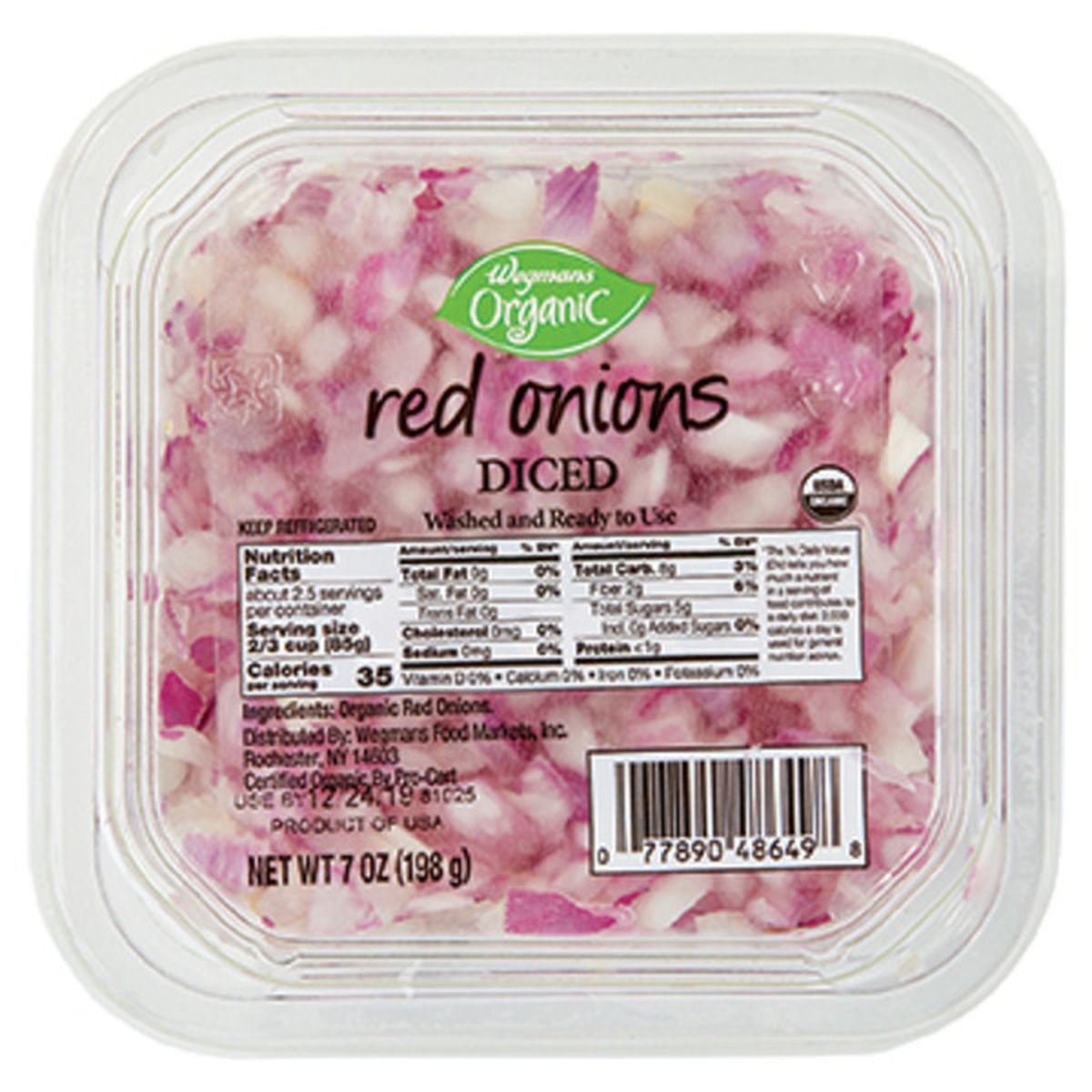 Calories in Wegmans Organic Red Onions Diced