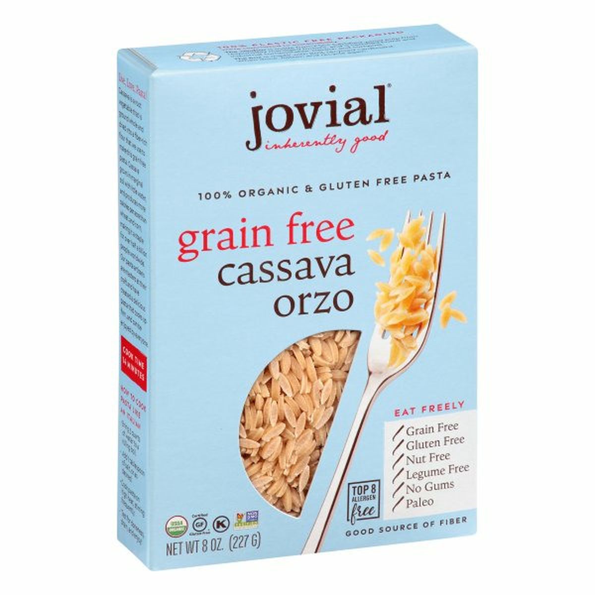 Calories in Jovial Cassava Orzo, Grain Free