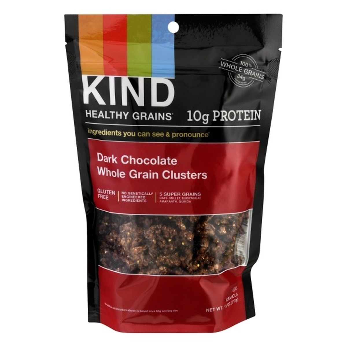 Calories in KIND Healthy Grains Granola, Dark Chocolate, Whole Grain Clusters