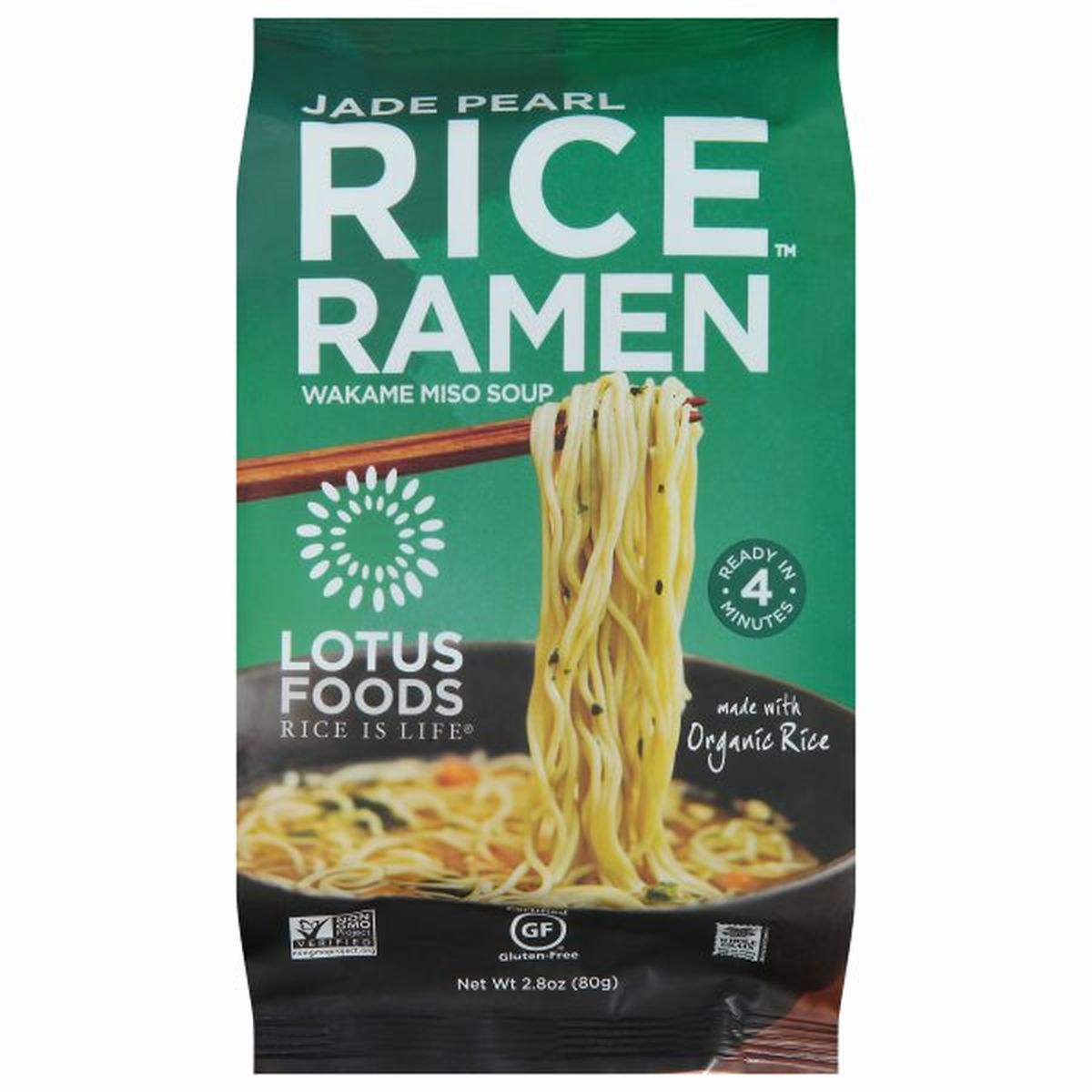 Calories in Lotus Foods Rice Ramen Wakame Miso Soup, Jade Pearl