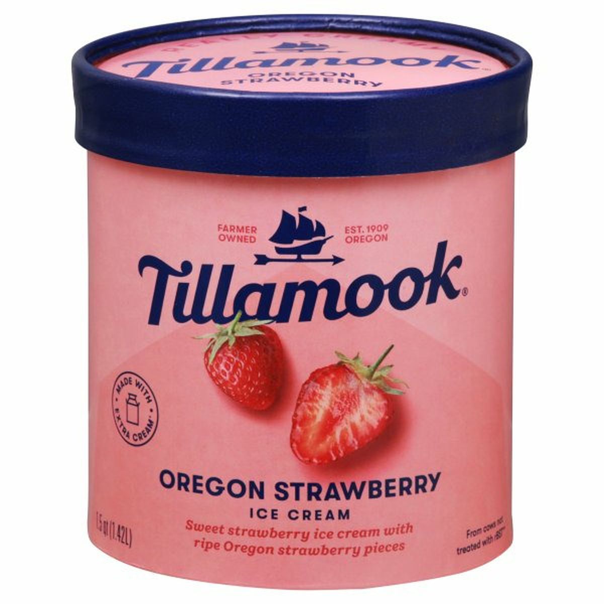 Calories in Tillamook Ice Cream, Oregon Strawberry