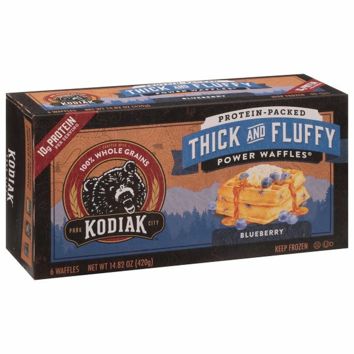 Calories in Kodiak Power Waffles, Blueberry, Thick and Fluffy