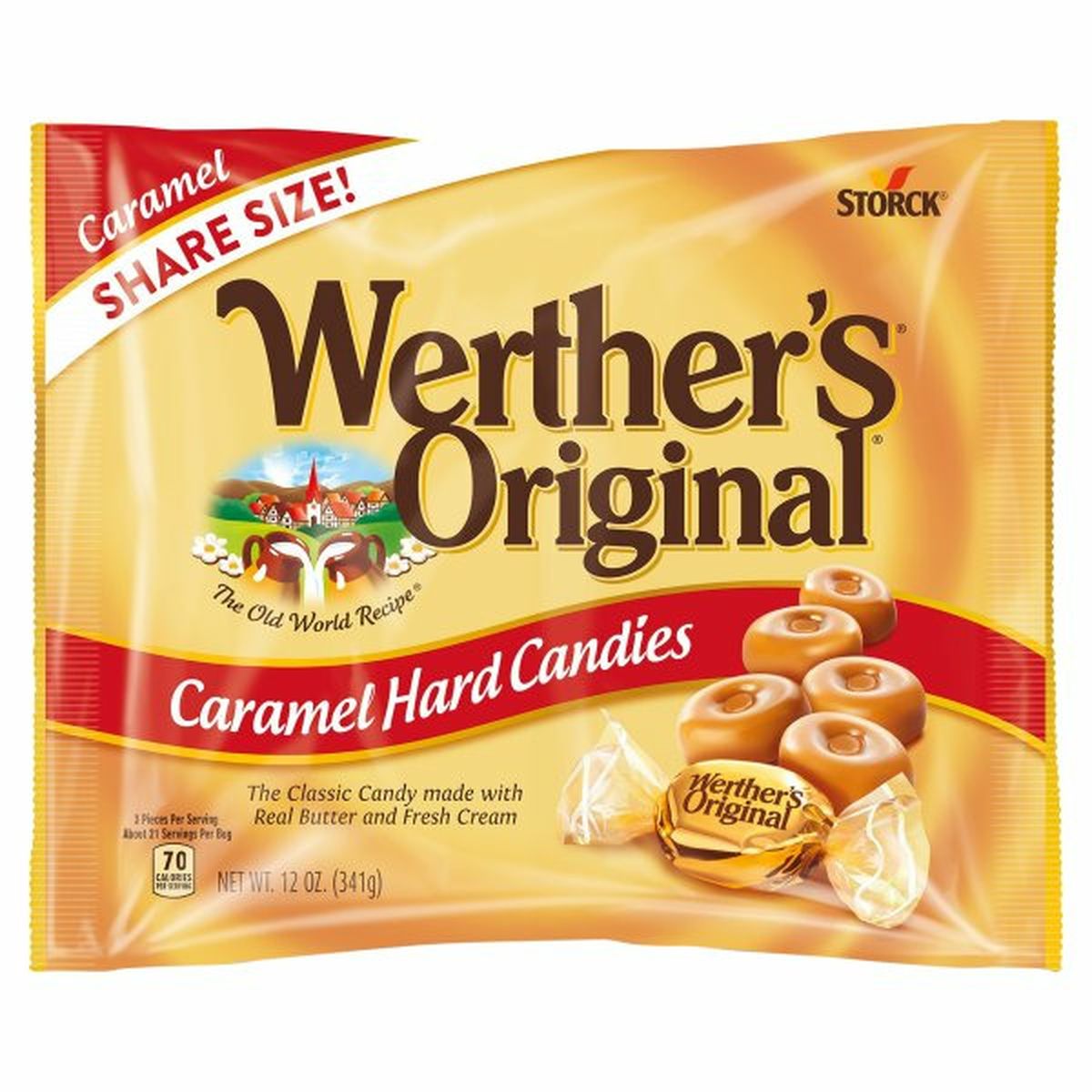Calories in Werther's Original Original Hard Candies, Caramel, Share Size