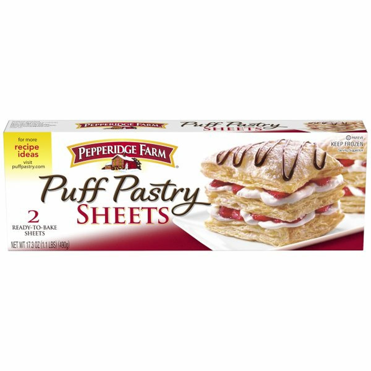 Calories in Pepperidge Farms  Puff Pastry Puff Pastry Frozen Sheets Pastry Dough