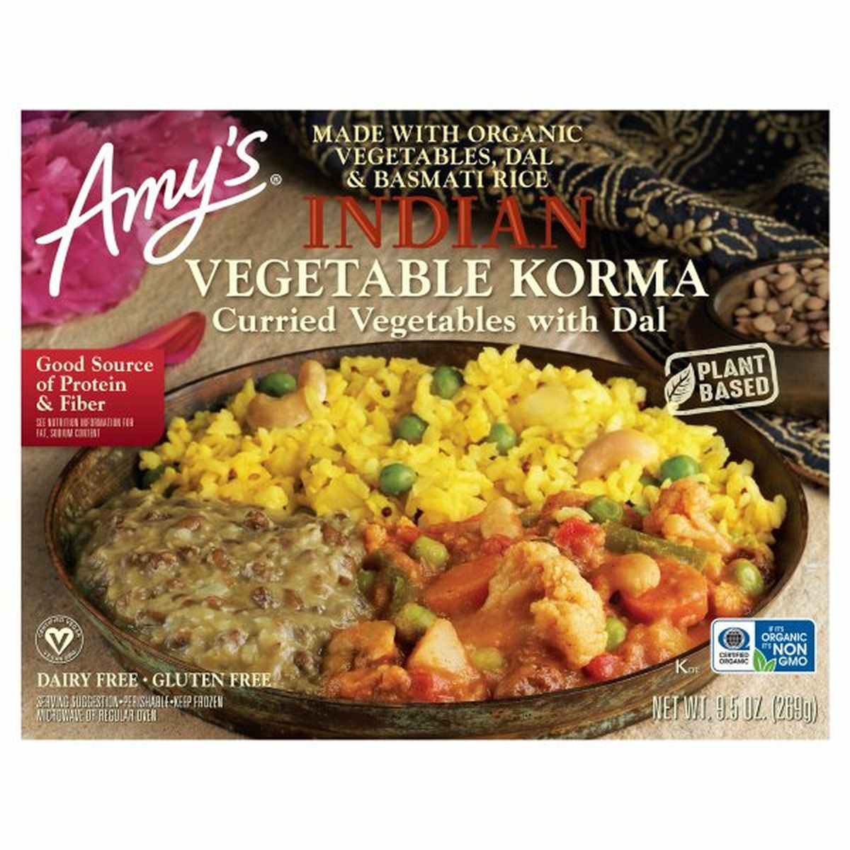 Calories in Amy's Kitchen Vegetable Korma, Indian